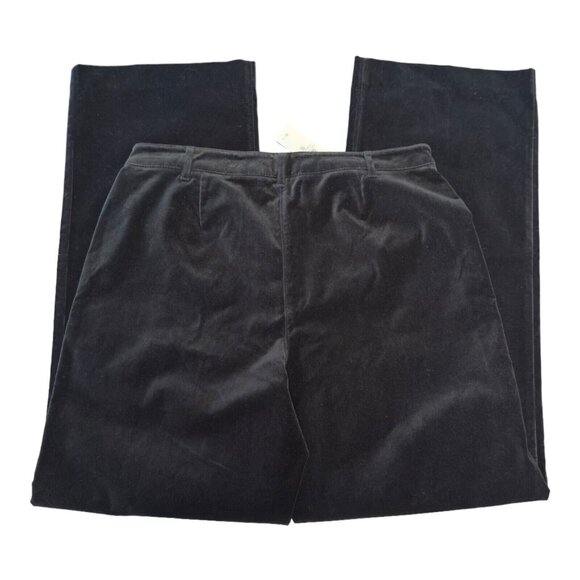 NEW Vintage Ann Taylor Black Velvet Straight Leg Pant Career Velour High Rise 10 - Picture 4 of 14